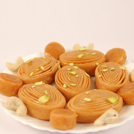 Sugar free madatha kaja sweet with crispy layers and light sweetness in traditional south Indian style.
