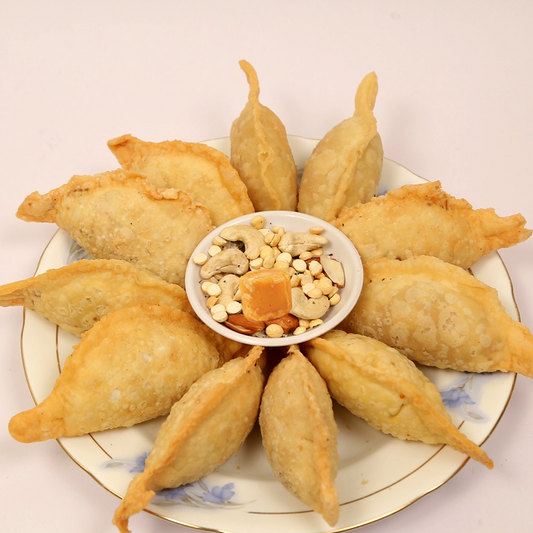 Homemade Jaggery Coconut Kajjikayalu Andhra Festival Sweet
