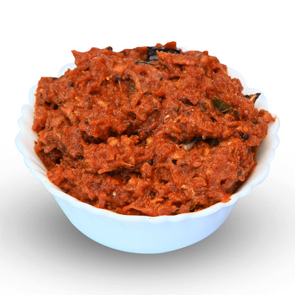 Spicy mamidi allam pickle made with raw mango and ginger in Andhra style.
